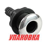 Разъем водосброса пластиковый с крышкой из нержавеющей стали под шланг 19 мм, черный (упаковка из 10 шт.)