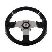 Рулевое колесо NISIDA обод черный, спицы серебряные д. 320 мм