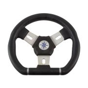 Рулевое колесо ELBA SPORT обод черный, спицы серебряные д. 280 мм