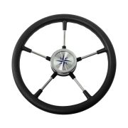 Рулевое колесо RIVA RSL обод черный, спицы серебряные д. 360 мм