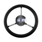 Рулевое колесо LIPARI обод черный, спицы серебряные д. 280 мм