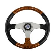 Рулевое колесо EVO MARINE 2 обод черный/коричневый, спицы серебряные д. 355 мм