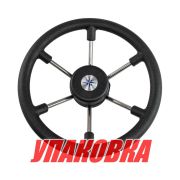 Рулевое колесо LEADER TANEGUM черный обод серебряные спицы д. 330 мм (упаковка из 6 шт.)