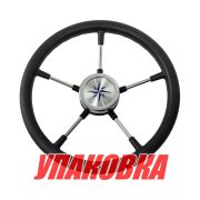 Рулевое колесо RIVA RSL обод черный, спицы серебряные д. 360 мм (упаковка из 5 шт.)