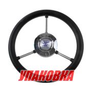 Рулевое колесо LIPARI обод черный, спицы серебряные д. 280 мм (упаковка из 5 шт.)