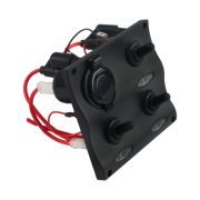 Панель бортового питания 3 переключателя, разъем прикуривателя, индикация