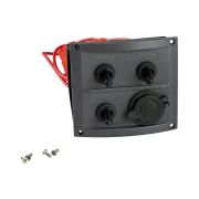 Панель бортового питания 3 переключателя, разъем прикуривателя, предохранители