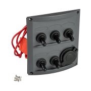 Панель бортового питания 5 переключателей, разъем прикуривателя, предохранители