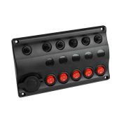 Панель бортового питания 5 переключателей, разъем прикуривателя, индикация, автоматы