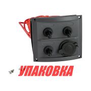 Панель бортового питания 3 переключателя, разъем прикуривателя, предохранители (упаковка из 6 шт.)