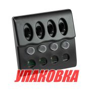 Панель бортового питания 4 переключателя, индикация, автоматы (упаковка из 6 шт.)