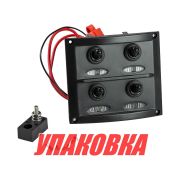 Панель бортового питания 4 переключателя, предохранители, индикация (упаковка из 2 шт.)