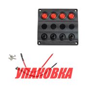 Панель бортового питания 4 переключателя, индикация, автоматы (упаковка из 2 шт.)